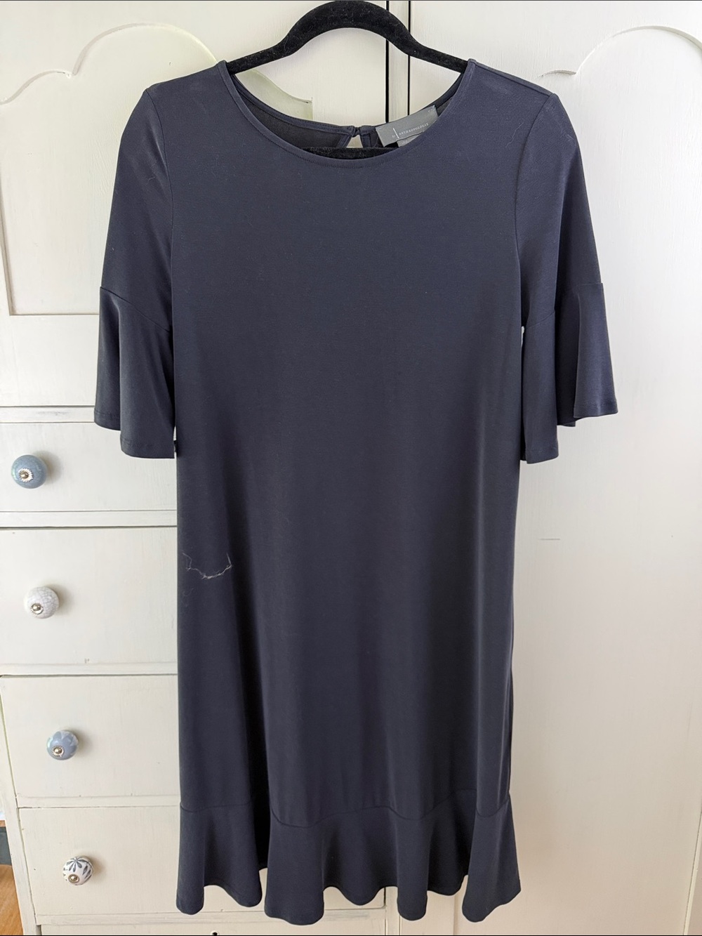 Anthropologie Ruffle Hem Mini Dress M